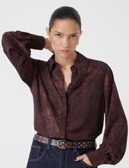 Hush Chiffon Printed Long Sleeve Shirt