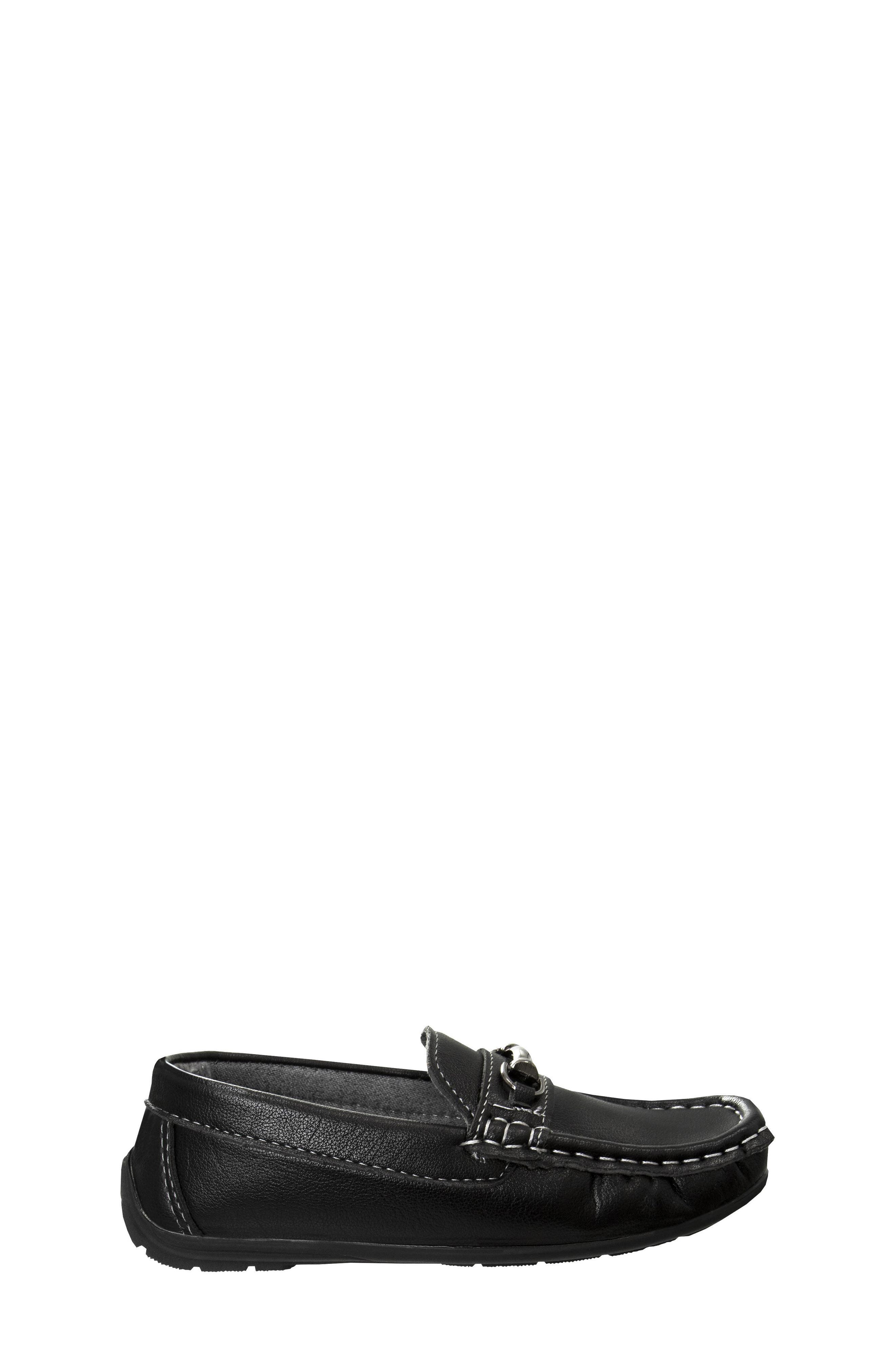Kids' Faux Leather Loafer, Alternate, color, BLACK
