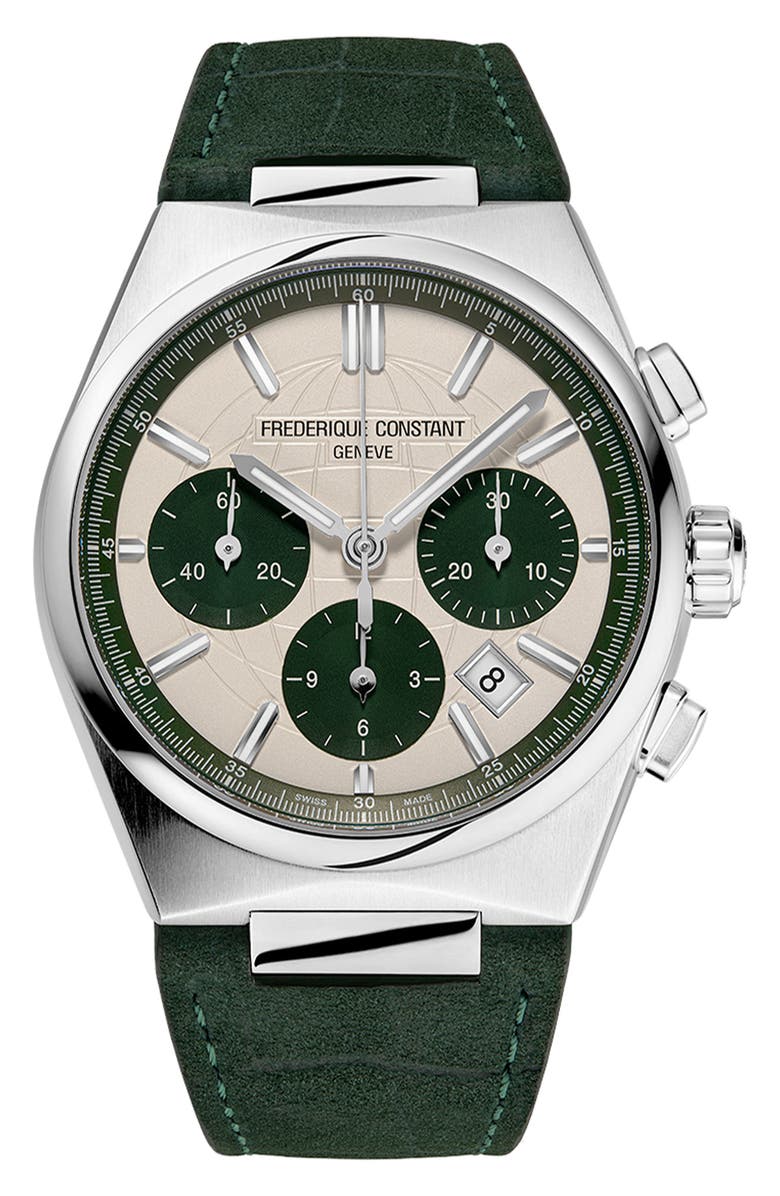 FREDERIQUE CONSTANT Highlife Chronograph Interchangeable Strap Watch, 41mm, Main, color, Green