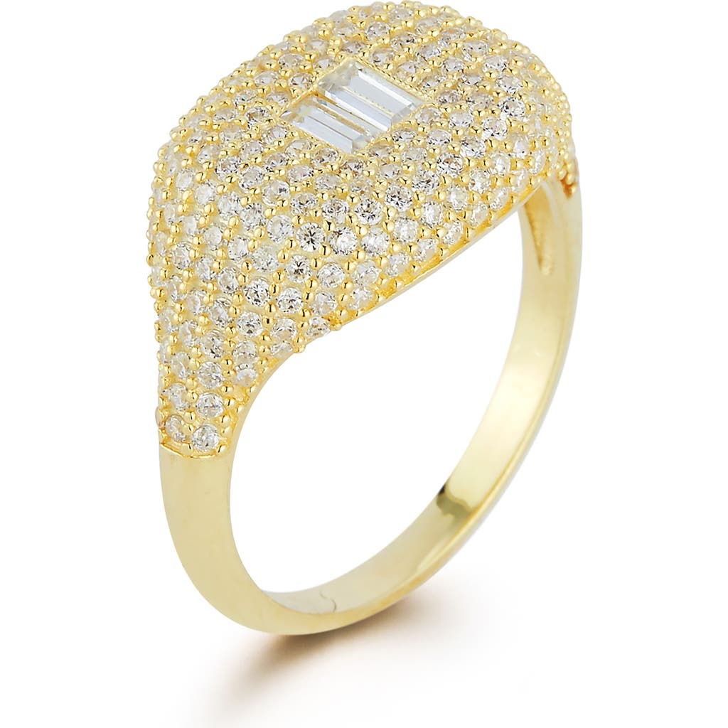 Glaze Jewelry Cubic Zirconia Signet Ring In Gold