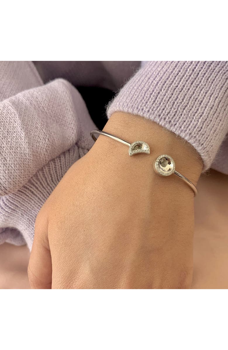 LuvMyJewelry Moon Phases Diamond Cuff Bracelet, Alternate, color, Silver
