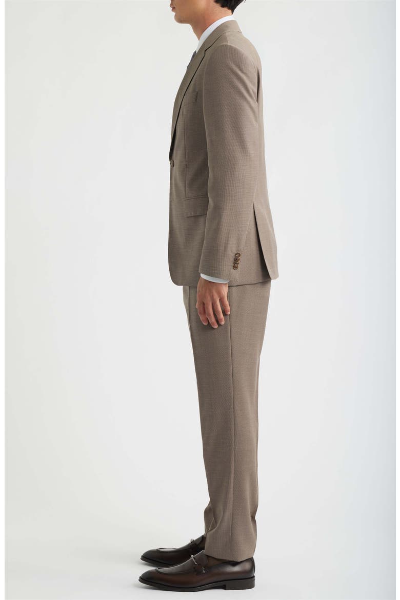 Huge Slim Fit Textured Virgin Wool Suit, Alternate, color, TAN