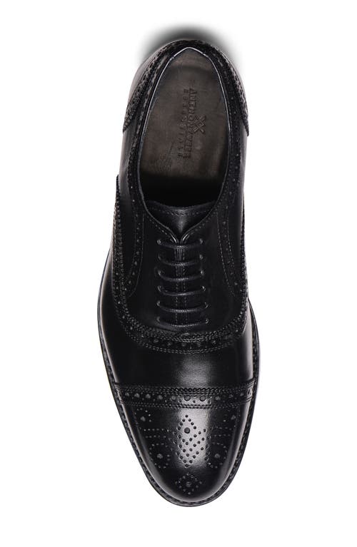 Anthony Veer Ford Quarter Brogue Cap Toe Oxford In Black