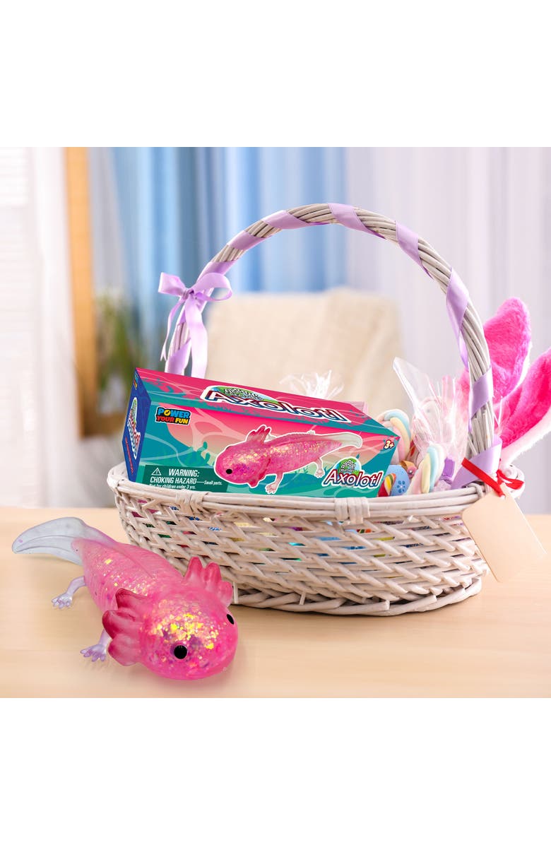 Power Your Fun Axolotl Stress Toy - Glitter Pink, Alternate, color, Pink