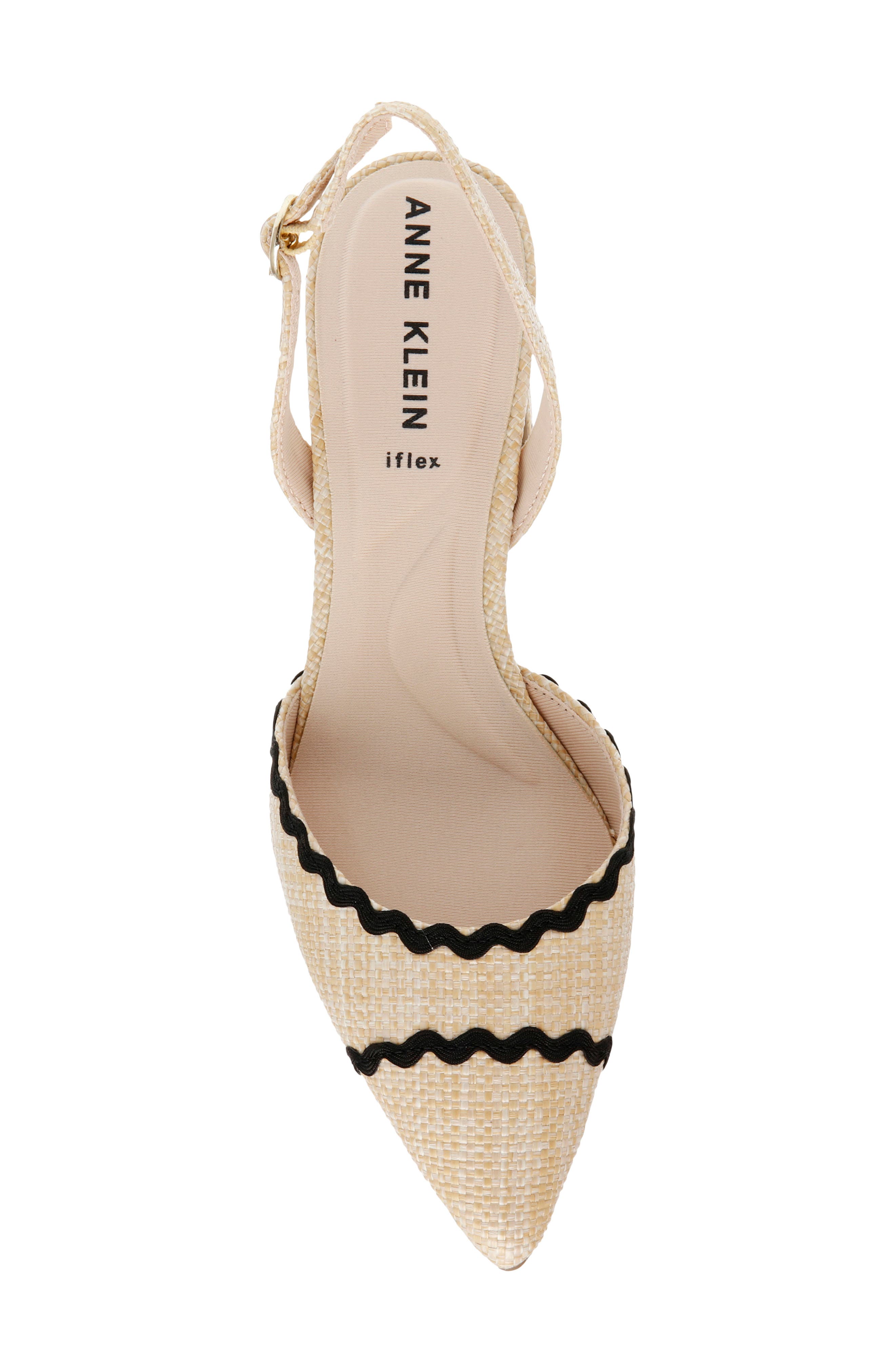 Brandi Pointed Toe Slingback Pump, Alternate, color, NATURAL/ BLACK