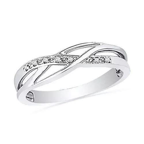 Hollywood Sensation Crystal Braided Ring In Silver