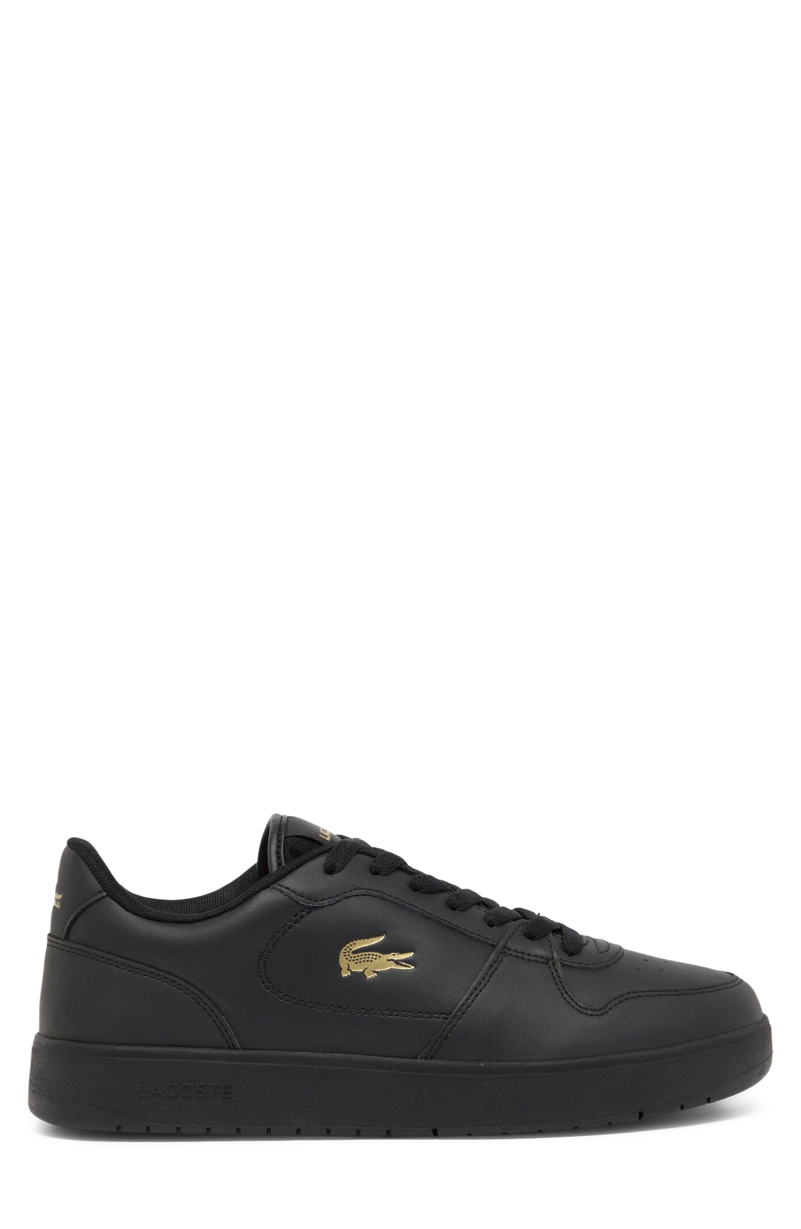 Lacoste Low Top Sneaker, Alternate, color, Black/ Gold