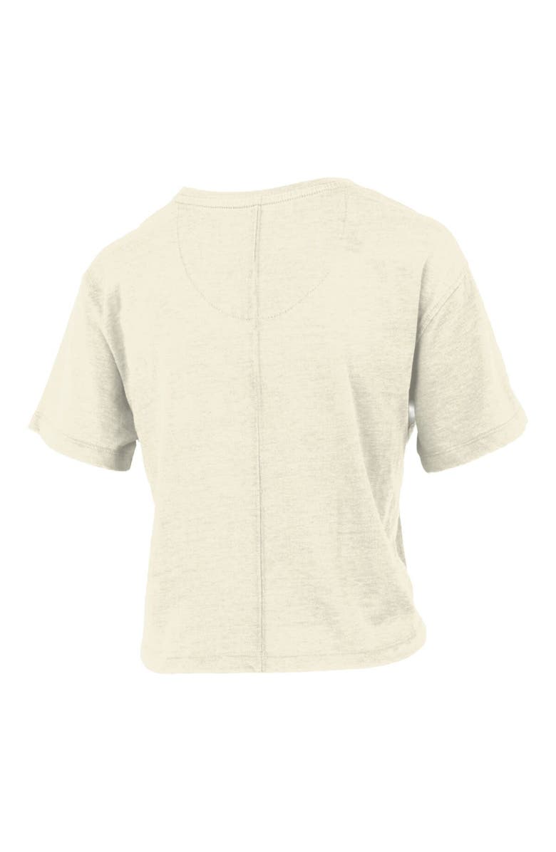 PRESSBOX Women
s Pressbox Cream Georgia Bulldogs Buckler Vintage Cropped T-Shirt, Alternate, color, Cream