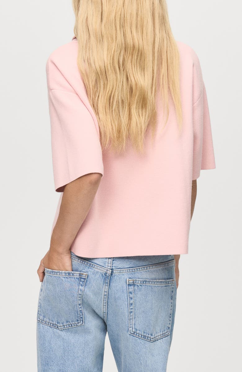 MANGO Short Sleeve Turtleneck Sweater, Alternate, color, Pink