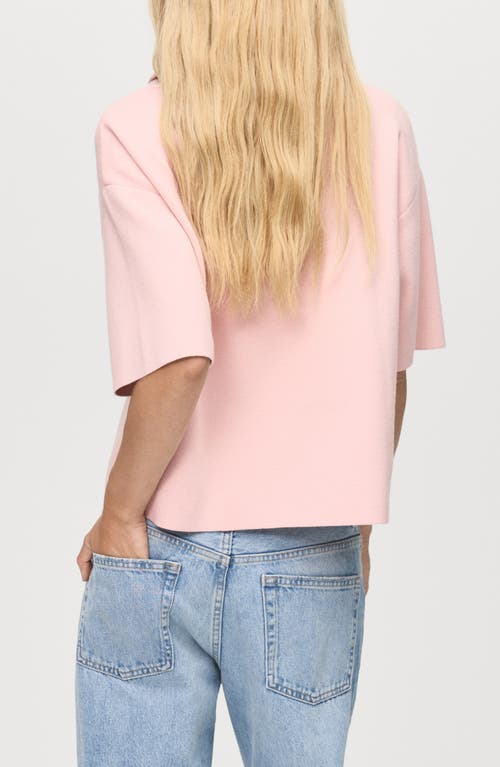 Mango Short Sleeve Turtleneck Sweater In Pink