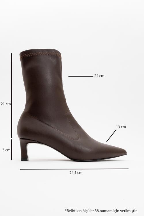 Prologue Shoes Lewin Pointed Toe Stiletto Boot In Brown