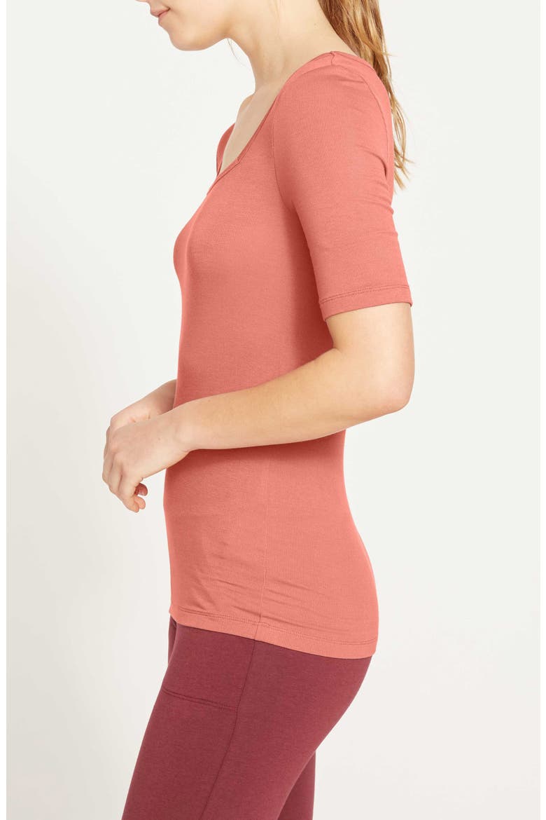 Foundation Short Sleeve Top, Alternate, color, TERRACOTTA RED