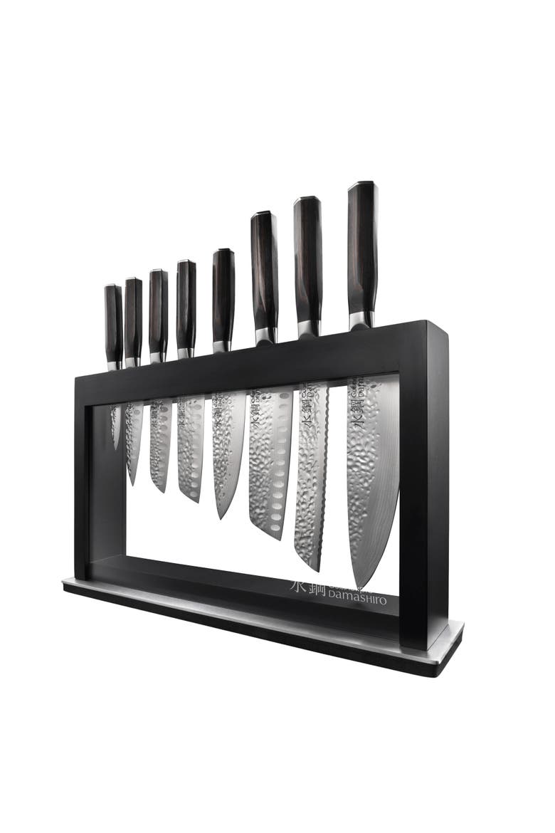 Damashiro EMPEROR® 9-Piece Hisa Knife Block, Main, color, Black