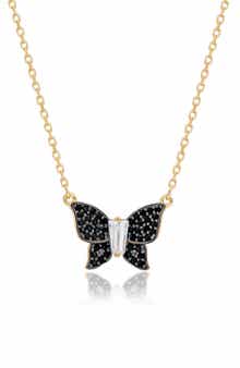 Cubic Zirconia Butterfly Pavé Pendant Necklace
