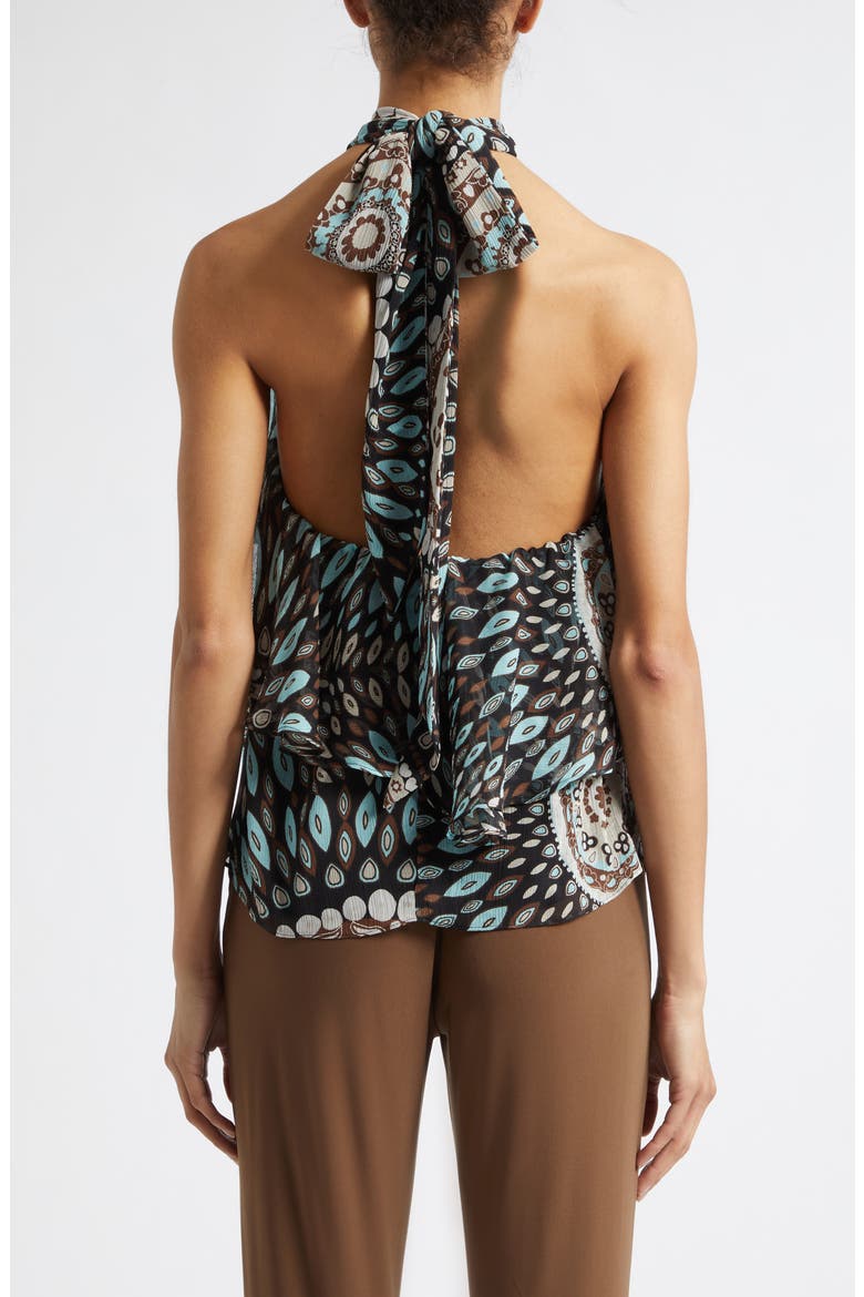 Palma Talia Silk Chiffon Halter Top, Alternate, color, MULTI MEDALLION