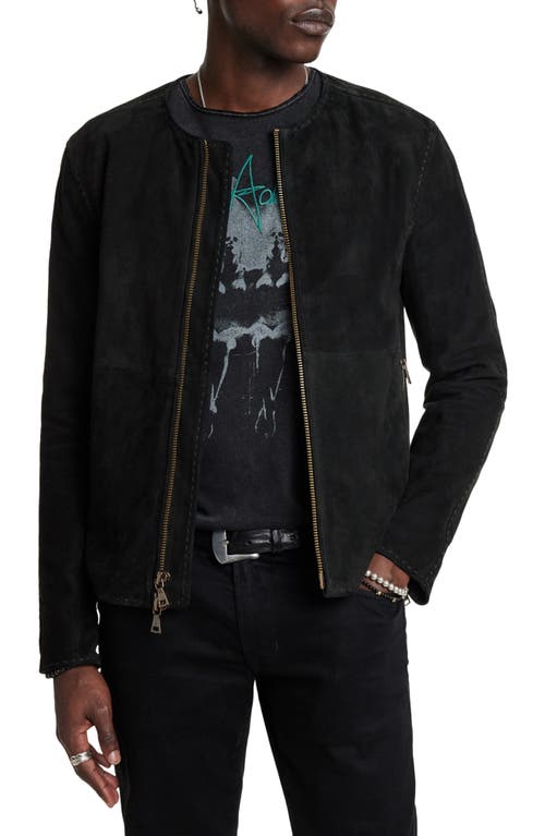 John Varvatos Curtis Suede Jacket in Ebony 