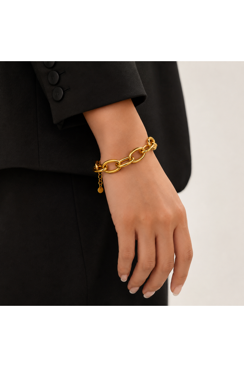 Caliana Chunky Links Bracelet, Alternate, color, Gold