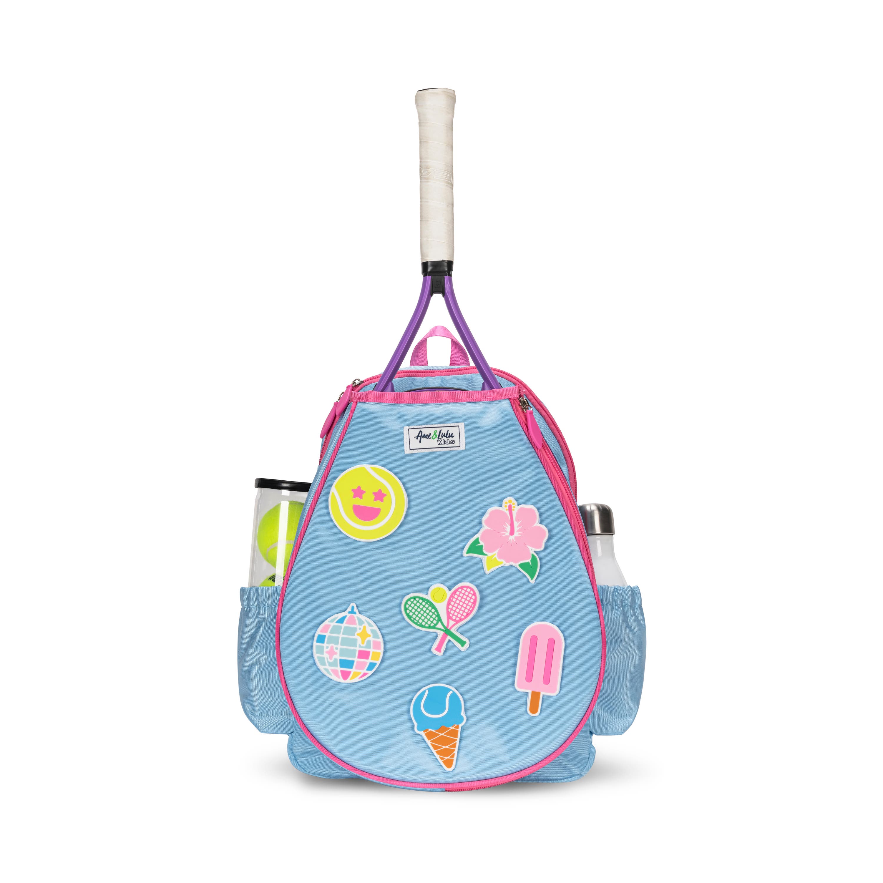 Ame & Lulu Little Patches Tennis backpack, Main, color, Disco & Friends