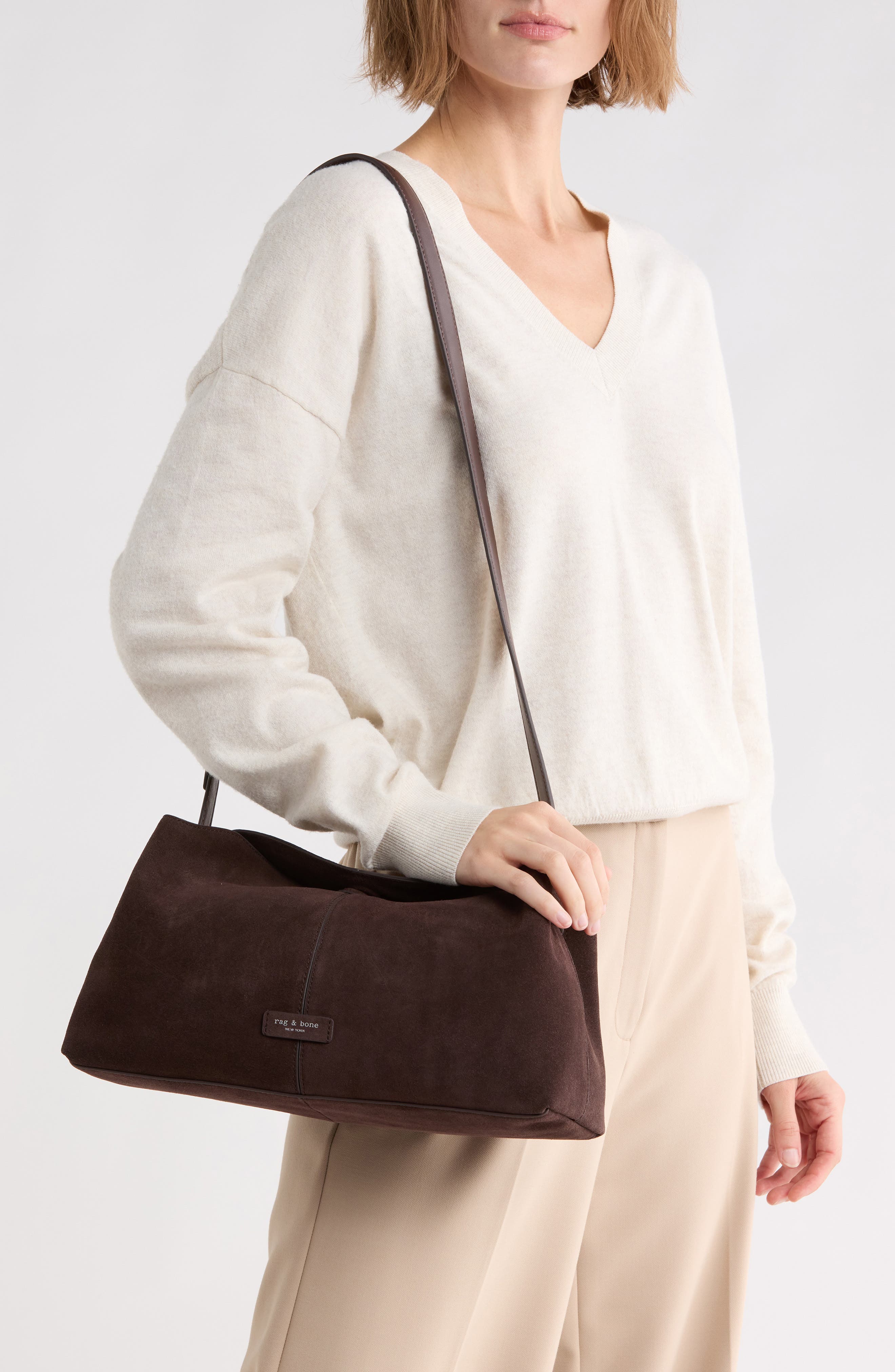 Taylor Leather Shoulder Bag, Alternate, color, CHOCOLATE