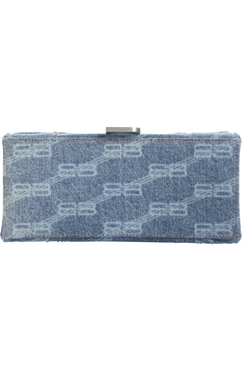 Balenciaga Small Denim Logo Hourglass Top Handle Bag, Alternate, color,