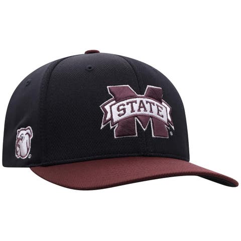 Men's Top of the World  Black Mississippi State Bulldogs Reflex Fitted Hat
