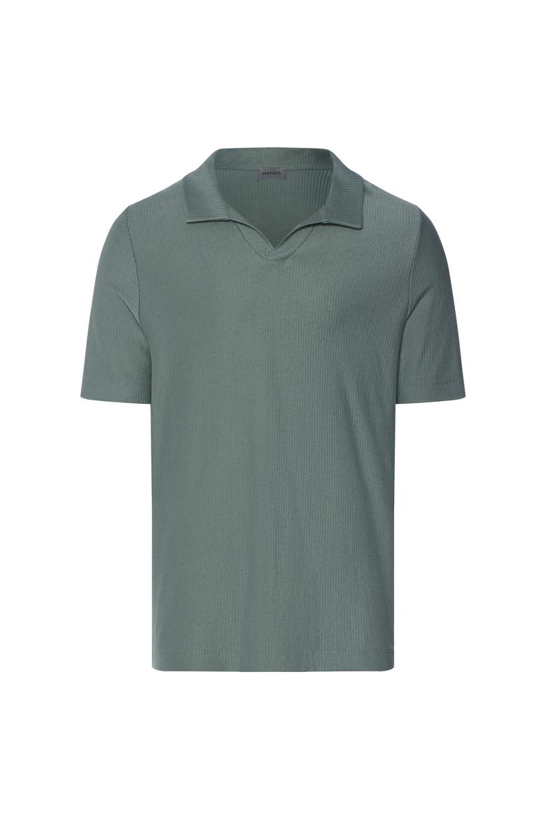 Travelwear Organic Cotton Collared Top, Main, color, Studio Green
