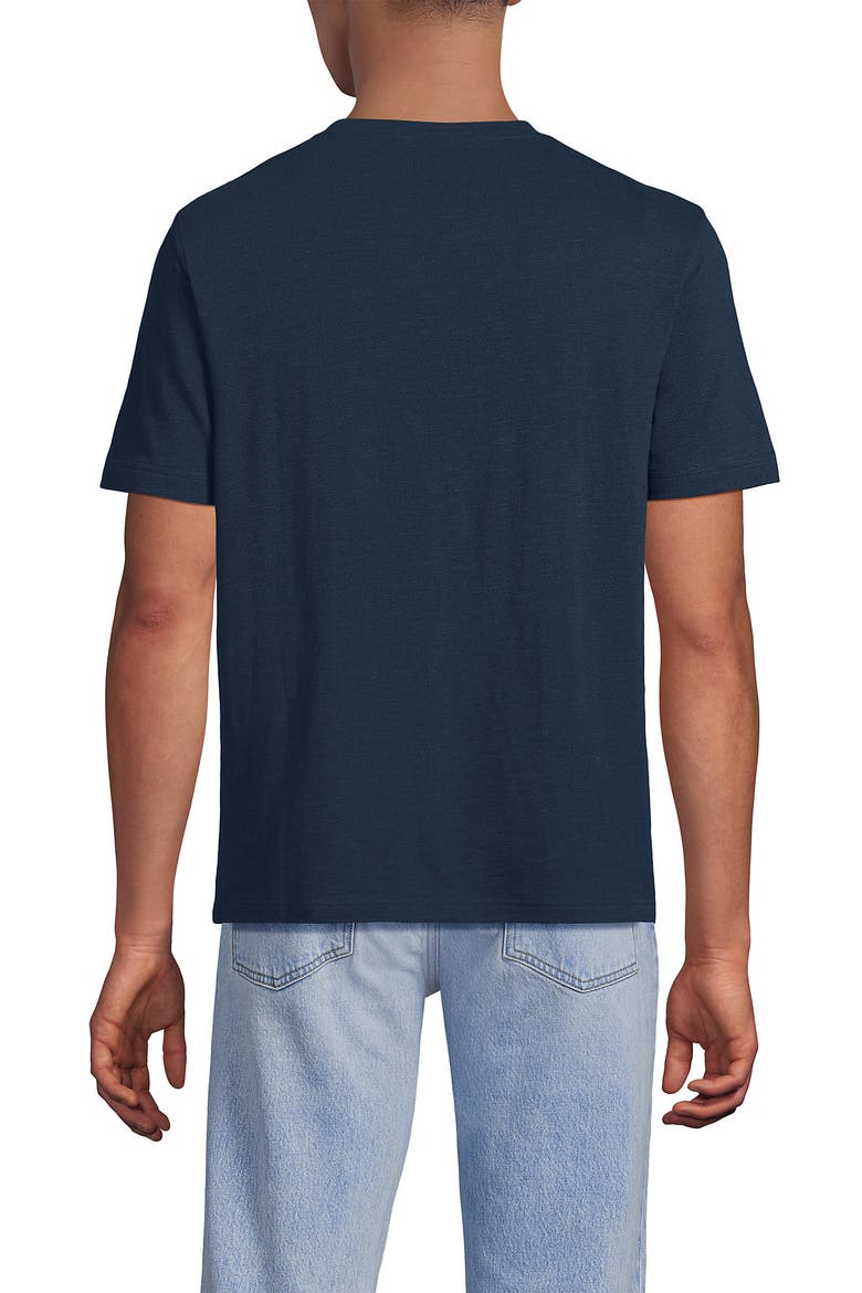 Short Sleeve Cotton Linen Tee, Alternate, color, Deep Ocean