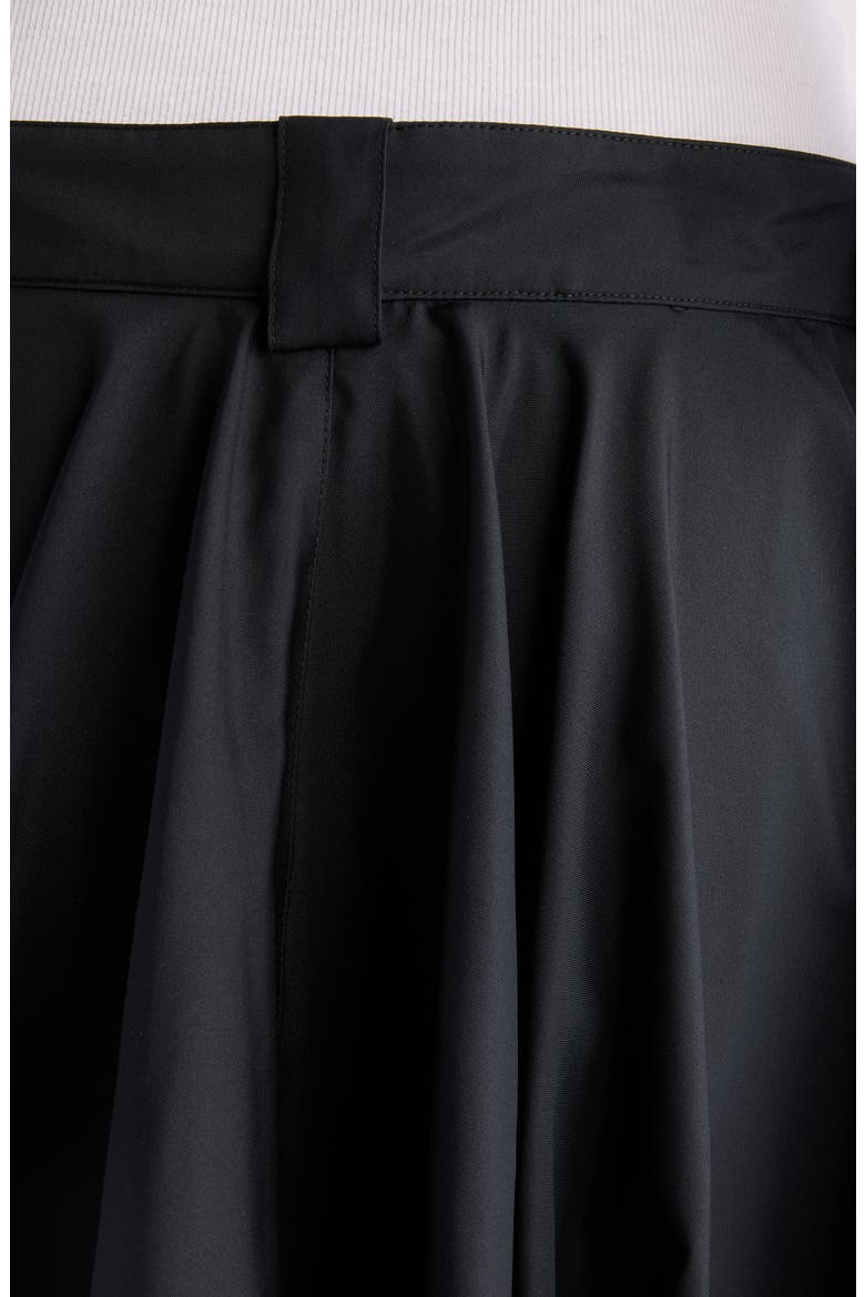 Gathered Technical Taffeta Balloon Shorts, Alternate, color, BLACK