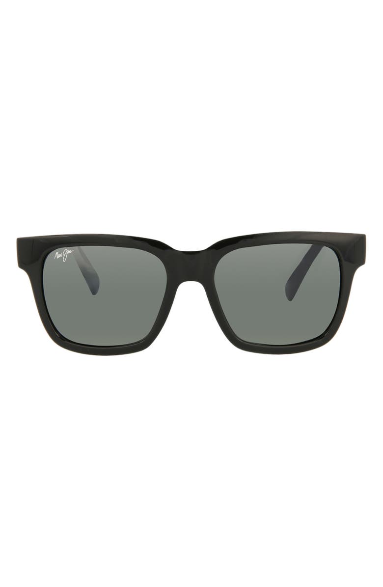 Maui Jim 54mm Rectangular Sunglasses, Main, color, Black Black Grey
