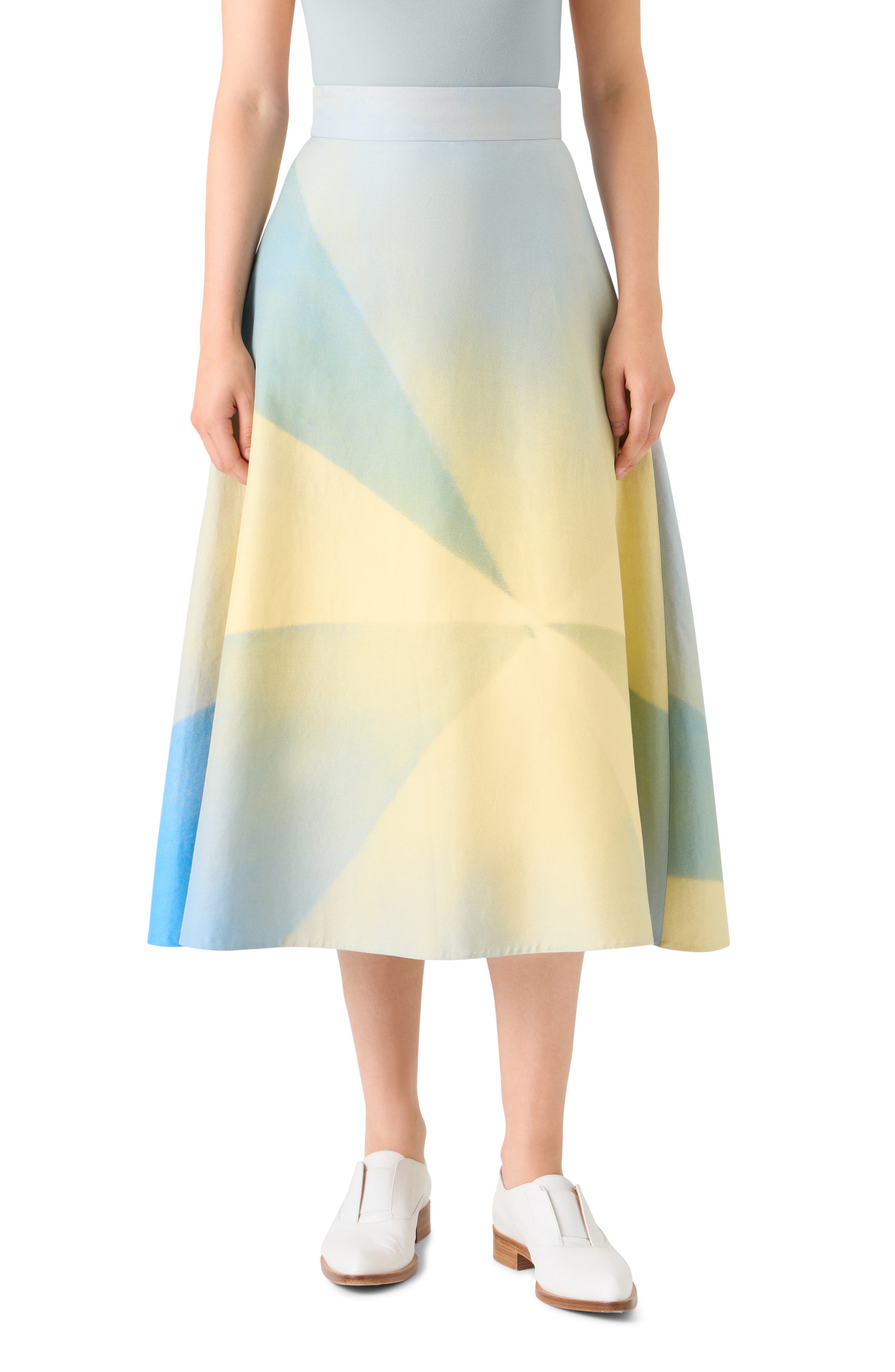 Sunbeam A-Line Cotton Midi Skirt