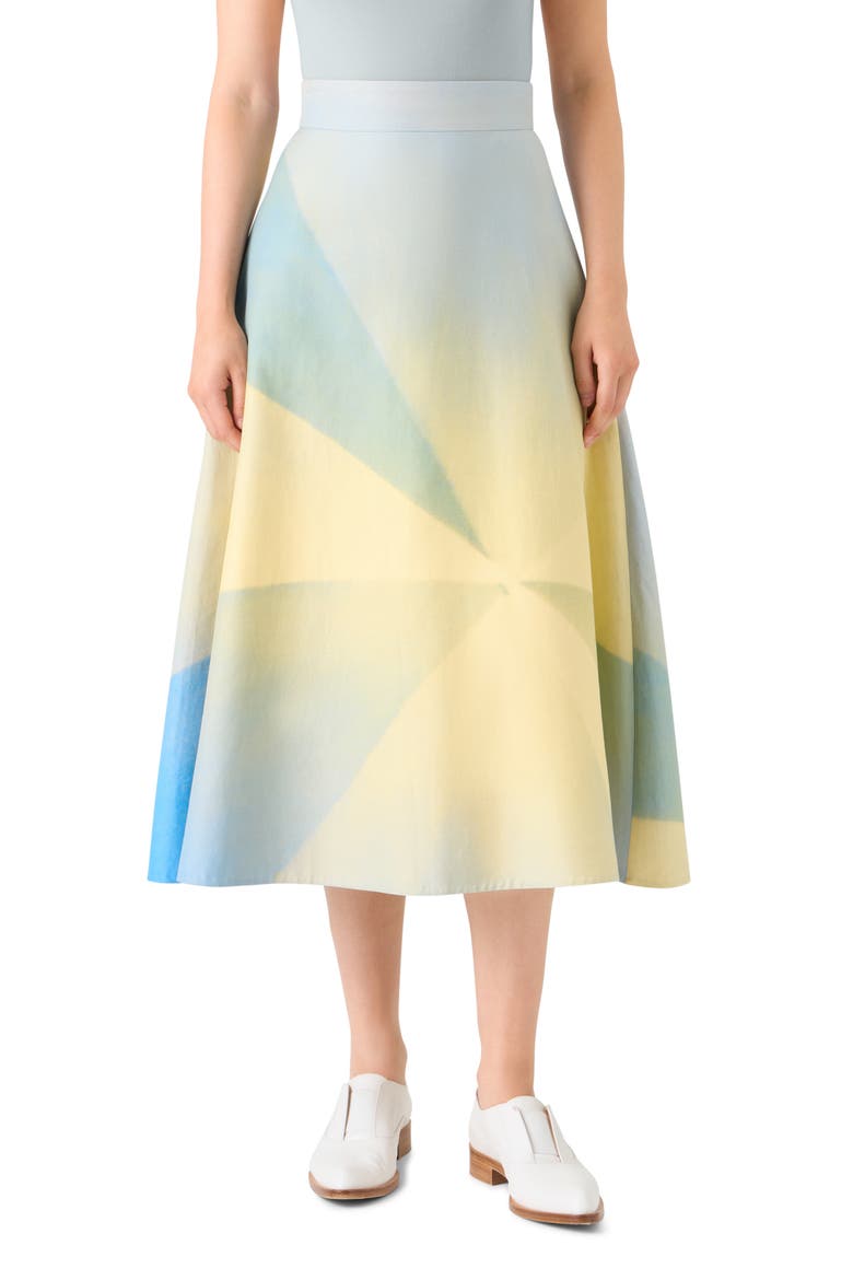Sunbeam A-Line Cotton Midi Skirt, Main, color, MULTICOLOR