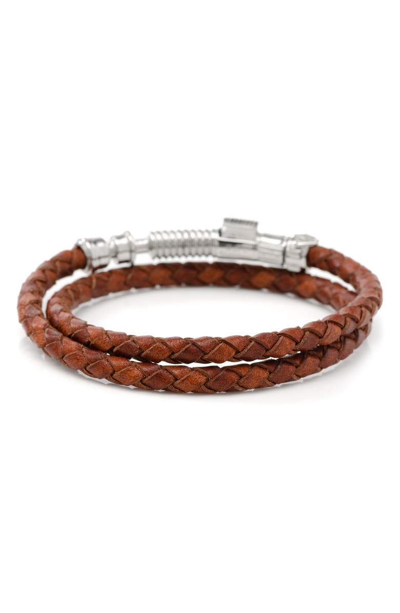 Cufflinks, Inc. Star Wars<sup>™</sup> Obi Wan Kenobi Braided Leather Lightsaber Bracelet, Alternate, color, Brown