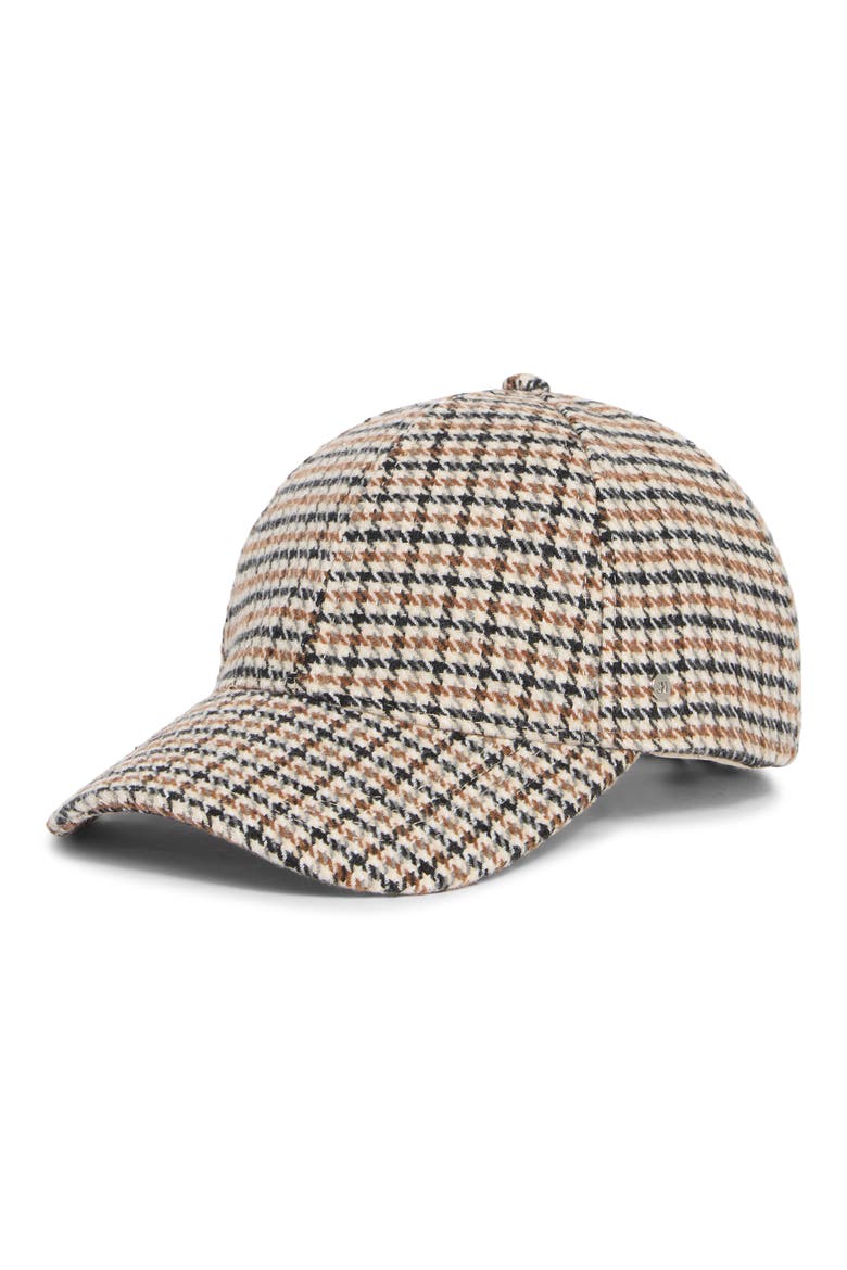 Glen Plaid Bungee Baseball Cap, Main, color, DARK BROWN