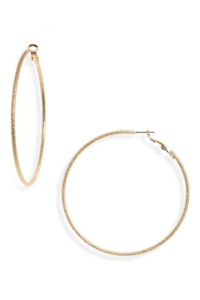 Thin Hoop Earrings, Main, color, GOLD
