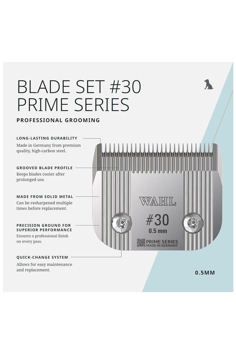 Fine tooth pet clipper blade 0.5 mm for horse, cat, and dog grooming, Alternate, color, Chrome