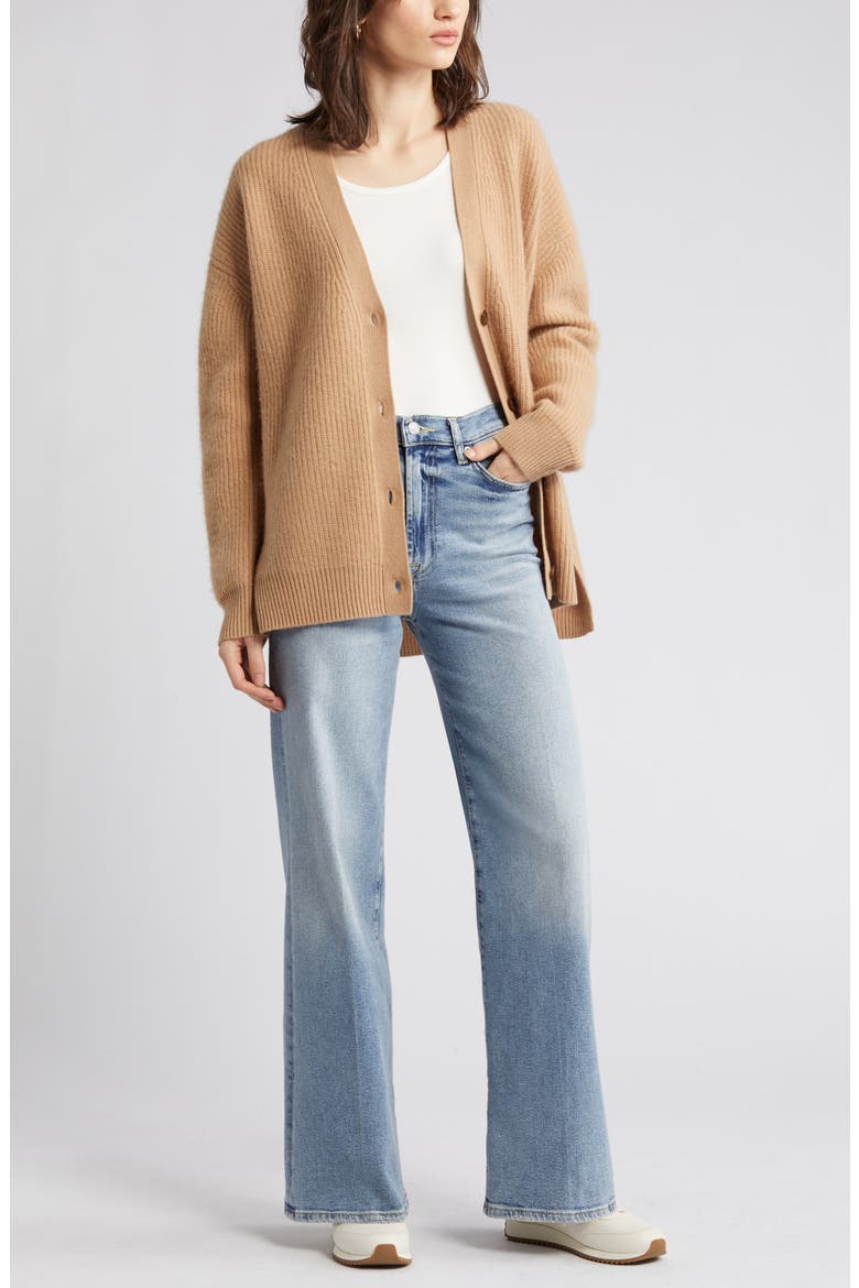V-Neck Cashmere Cardigan, Main, color, CAMEL