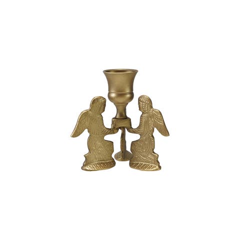 Angel Zinc Taper Candle Holder