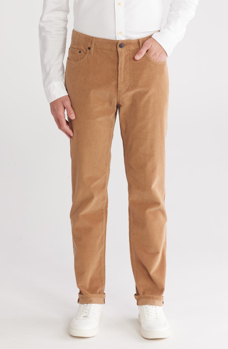 Faherty Straight Leg Stretch Corduroy Pants, Main, color, Raw Umber