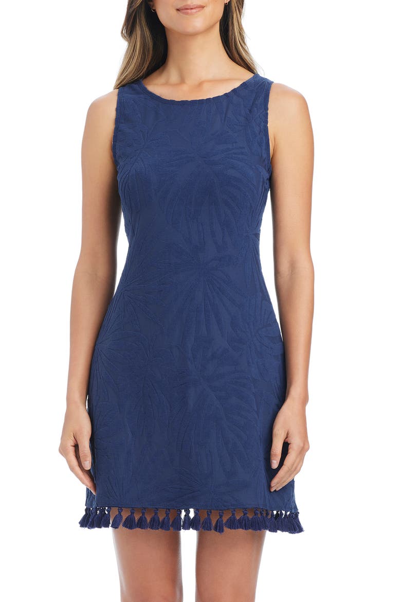 Tassel Hem A-Line Cover-Up Dress, Main, color, MIDNIGHT