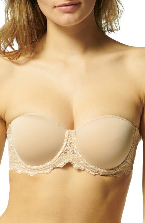 Simone Perele Caresse Strapless Underwire Bra in Peau Rose at Nordstrom, Size 40C