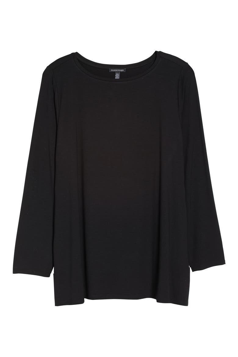 Long Sleeve Top, Alternate, color, BLACK