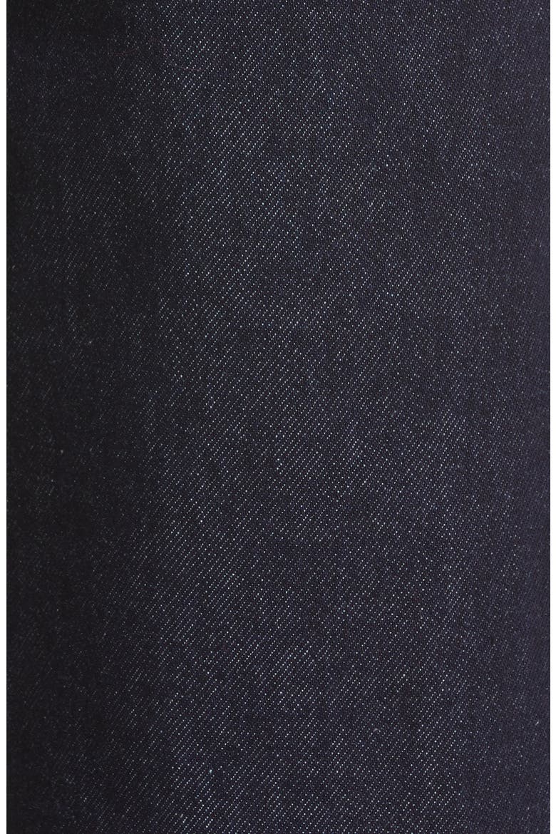 High Waist Barrel Leg Organic Cotton Raw Denim Jeans, Alternate, color, RAW BLUE