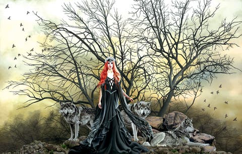 Red Haired Witch 1000 piece Jigsaw Puzzle for Adults