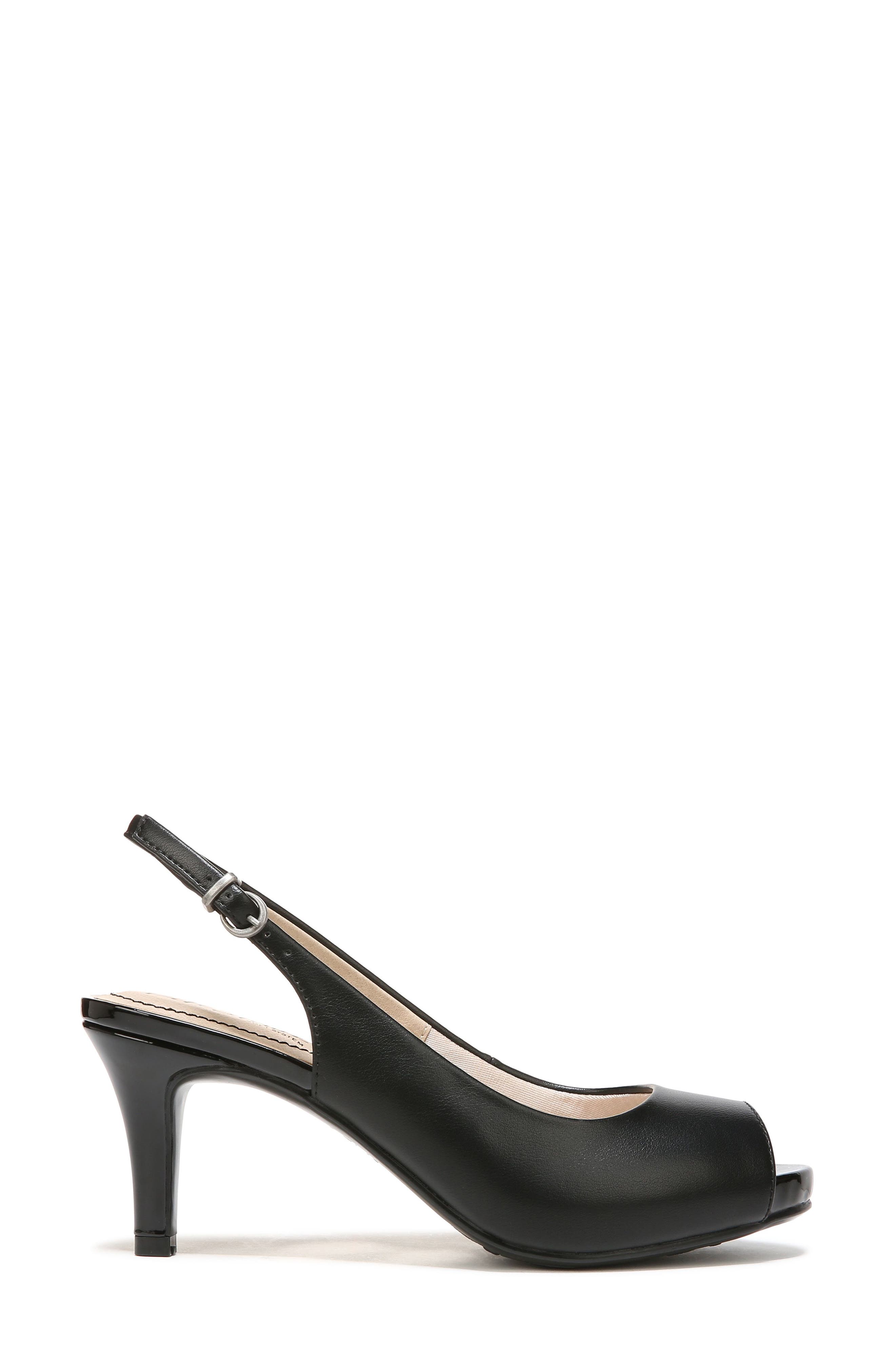 LifeStride Teller Slingback Peep Toe Pump - Wide Width Available, Alternate, color, Black