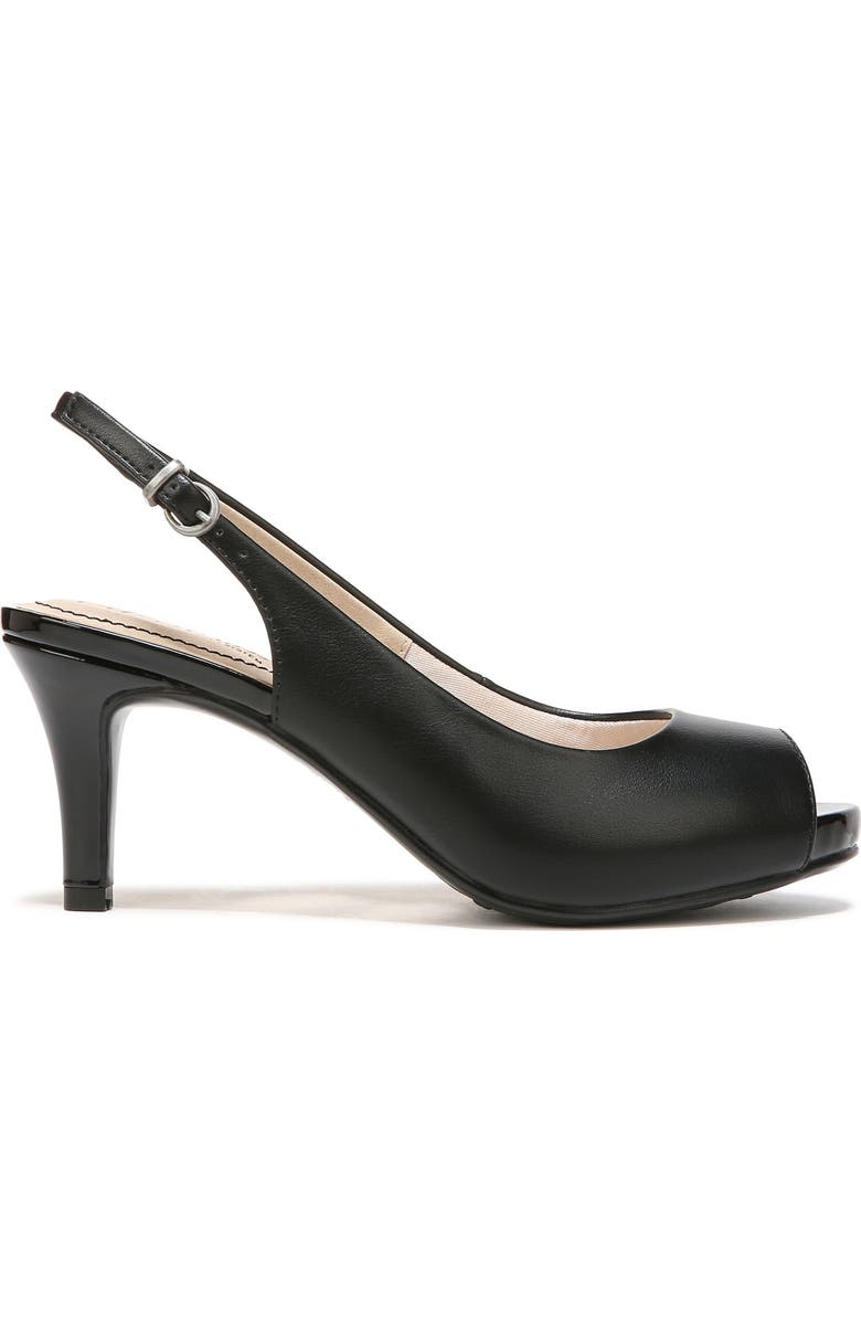 LifeStride Teller Slingback Peep Toe Pump - Wide Width Available, Alternate, color, Black