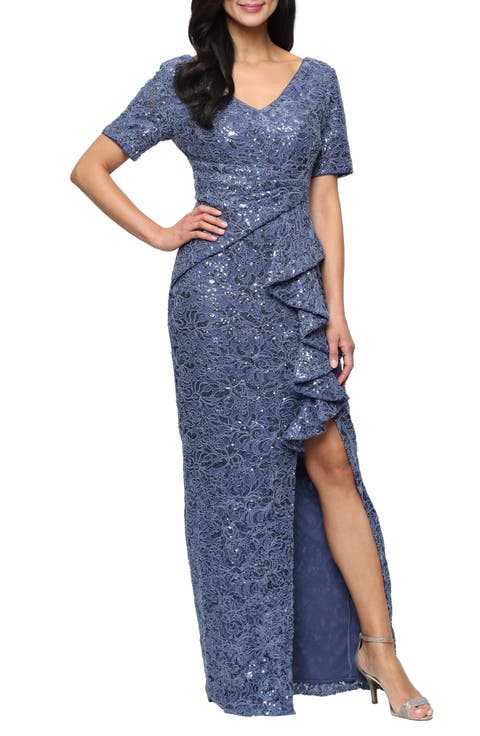 Sequined Lace Gown