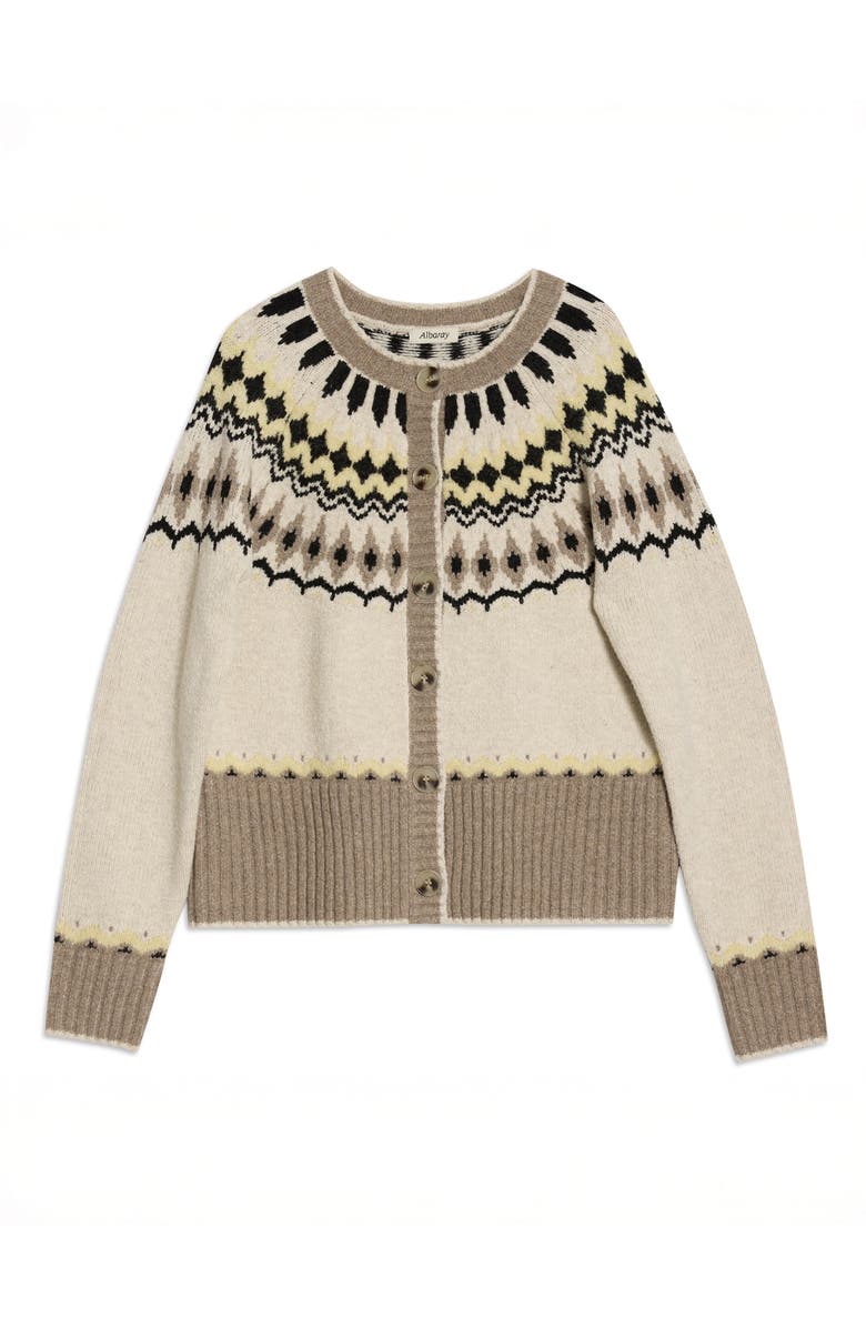 Albaray Fair Isle Yoke Cardigan, Alternate, color, Neautral