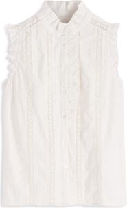 Boden Isabel Sleeveless Cotton Broderie Top