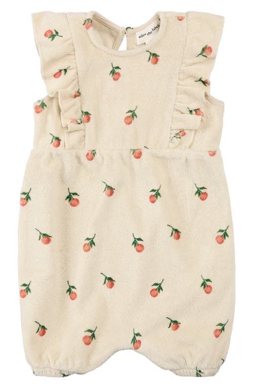 Miles The Label Orange Print Terry Ruffle Romper