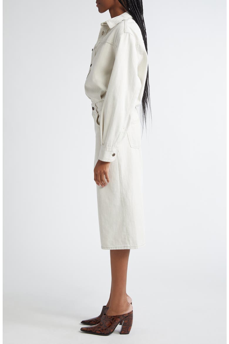 Tonya Denim Romper, Alternate, color, ECRU RINSE